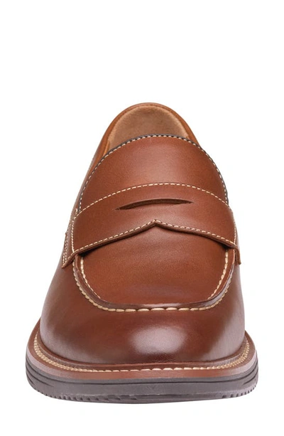 Johnston & Murphy Upton Penny Loafer In Tan Full Grain