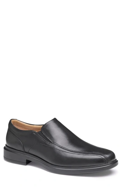 Shop Johnston & Murphy Xc4® Stanton 2.0 Runoff Venetian Loafer In Black Waterproof Full Grain