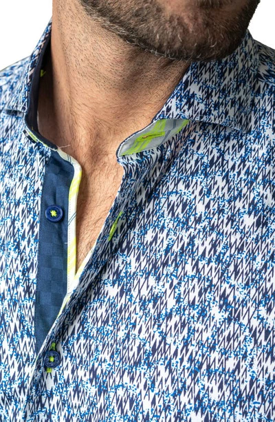 Shop Maceoo Einstein Skim Blue Cotton Button-up Shirt
