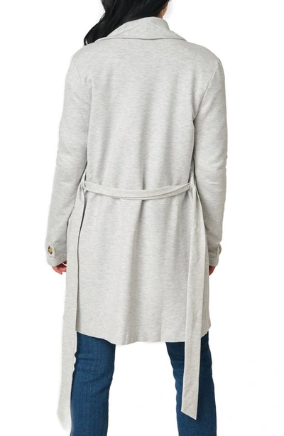 Gibsonlook Belted Ponte Topper Jacket In H Grey