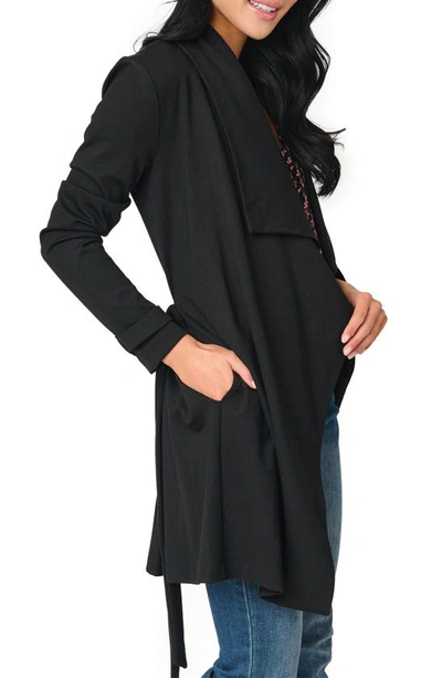 Gibsonlook Belted Ponte Topper Jacket In Black