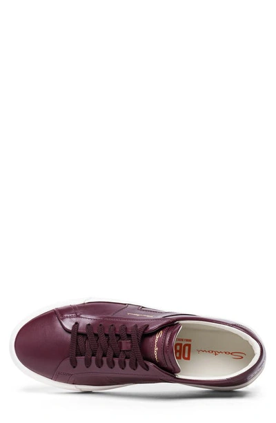 Shop Santoni Double Buckle Inspired Sneaker In Burgundy-b40