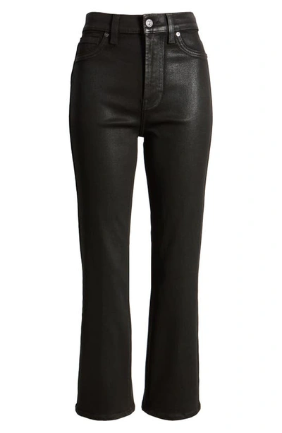 Shop 7 For All Mankind Coated High Waist Slim Kick Flare Jeans In Coated Blk