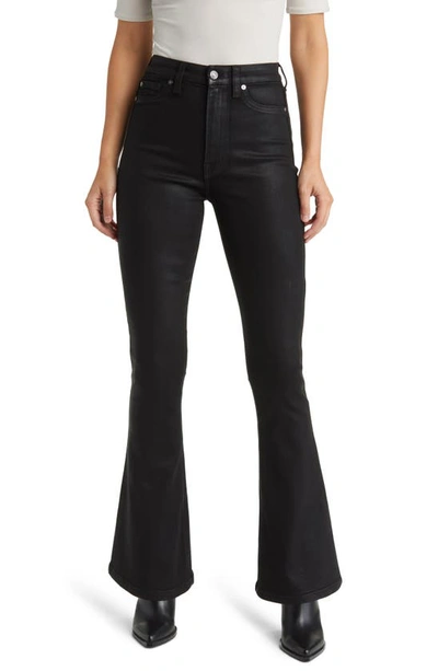 Shop 7 For All Mankind Tailorless Coated Ultra High Waist Skinny Bootcut Jeans In Coated Black