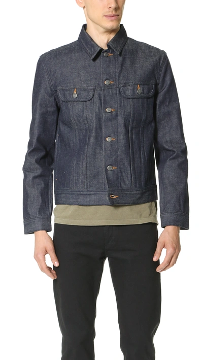 Apc A.p.c. Classic Indigo Denim Jacket With Structured Silhouette In Blue