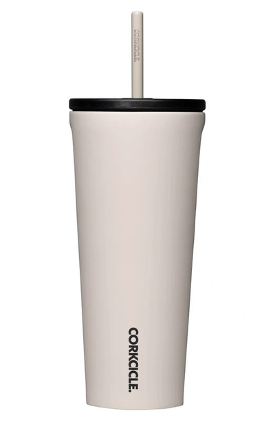 Shop Corkcicle 24-ounce Insulated Cup With Straw In Latte