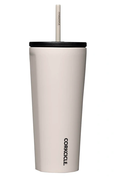 Shop Corkcicle 24-ounce Insulated Cup With Straw In Latte
