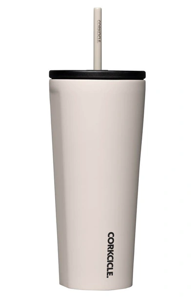 Corkcicle 24-ounce Insulated Cup With Straw In Latte