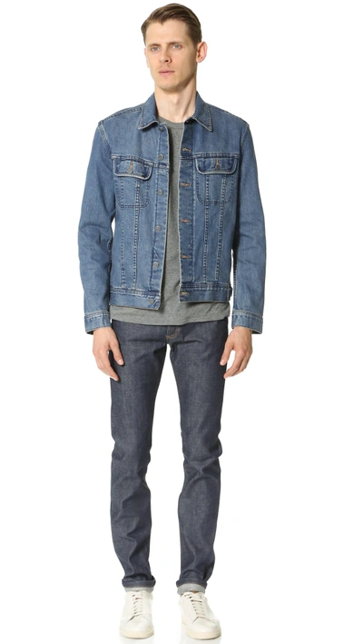 Shop A.p.c. Washed Stretch New Denim Jacket In Indigo