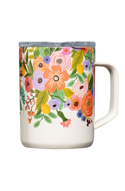 Shop Corkcicle 16-ounce Lidded Mug In Garden Party Cream