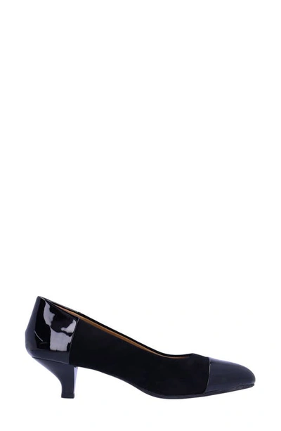 Shop L'amour Des Pieds Kishita Cap Toe Kitten Heel Pump In Black