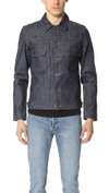 Apc Navy Veste Work Denim Jacket In Indigo