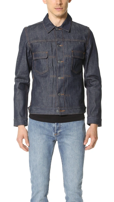 Apc A.p.c. Classic Indigo Denim Jacket With Structured Silhouette In Blue