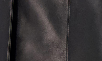 Cole Haan Signature Collarless Leather Jacket In Black