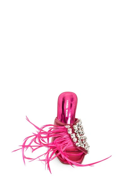 Shop Azalea Wang Joplin Metallic Square Toe Sandal In Pink