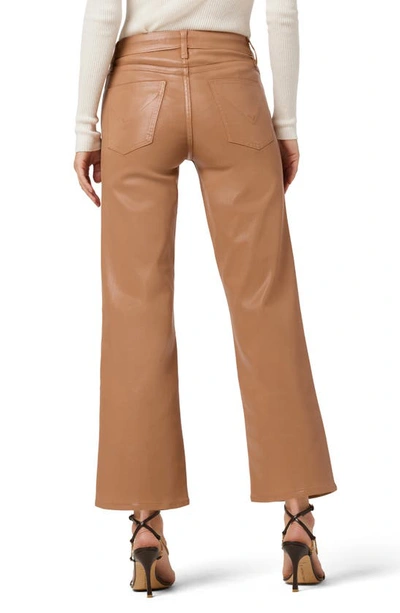Shop Hudson Rosie Coated High Waist Ankle Wide Leg Jeans In Tobacco Brown Coat