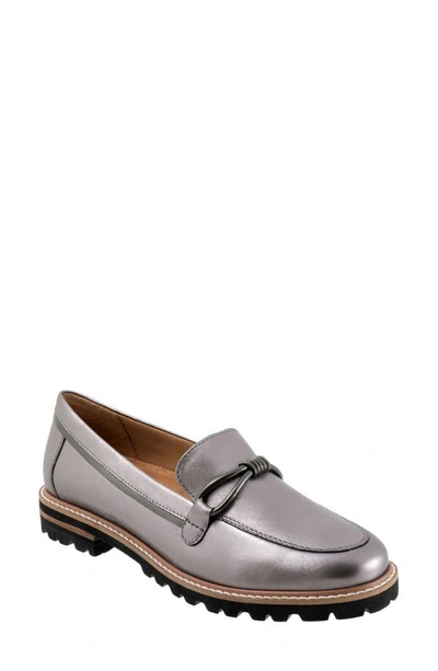 Shop Trotters Fiora Loafer In Pewter