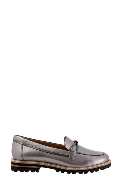 Shop Trotters Fiora Loafer In Pewter