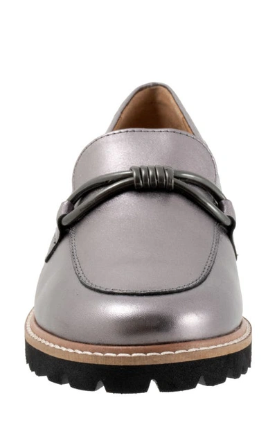 Shop Trotters Fiora Loafer In Pewter