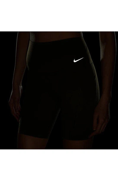 Shop Nike Dri-fit High Waist Bike Shorts In Cargo Khaki/ Black