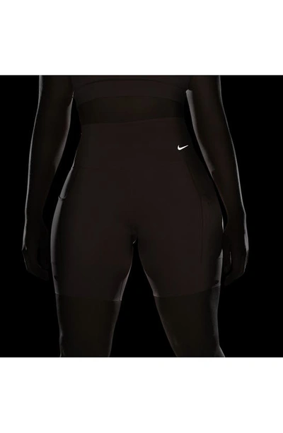Shop Nike Dri-fit Firm Support High Waist Biker Shorts In Red Stardust/black
