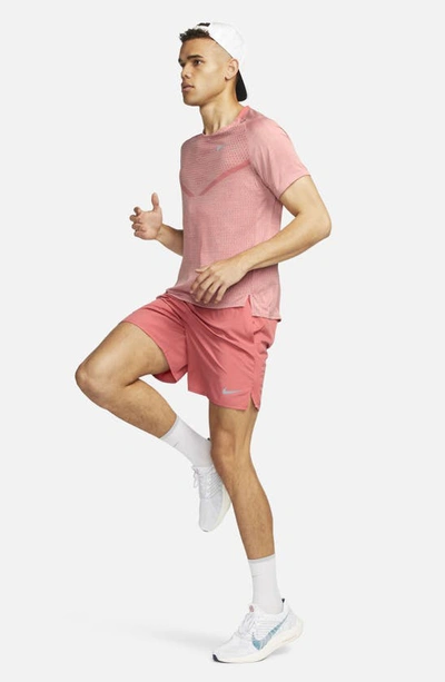 Shop Nike Dri-fit Advanced Techknit Ultra Running T-shirt In Adobe/ Red Stardust