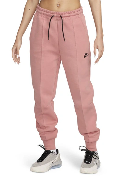 Nike Women's Sportswear Tech Fleece Mid-rise Jogger Pants In Pink | ModeSens
