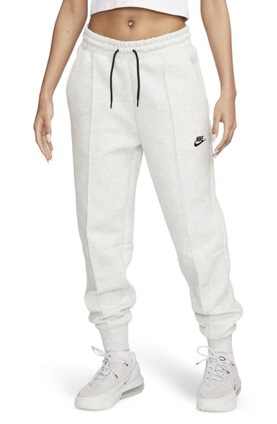 Nike Women's Sportswear Tech Fleece Mid-rise Jogger Pants In Light Grey  Heather/black | ModeSens
