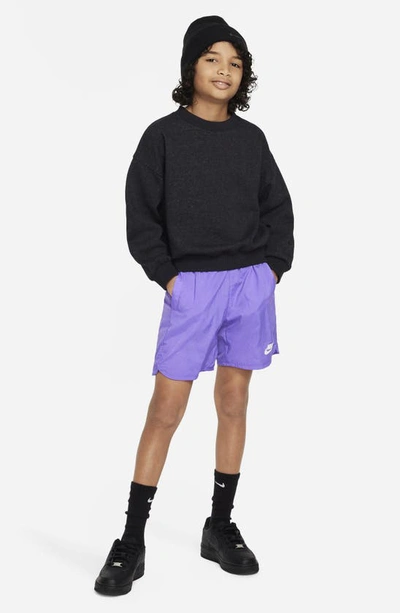 Shop Nike Kids' Icon Oversize Fleece Sweatshirt In Black/ Anthracite