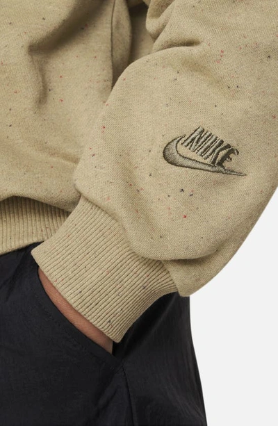 Shop Nike Kids' Icon Oversize Fleece Sweatshirt In Neutral Olive/ Medium Olive