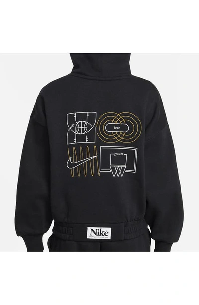 Shop Nike Kids' Basketball Hoodie In Black/ Bronzine