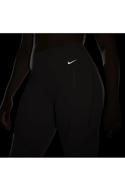 Shop Nike Universa Medium Support High Waist 7/8 Leggings In Diffused Taupe/ Black