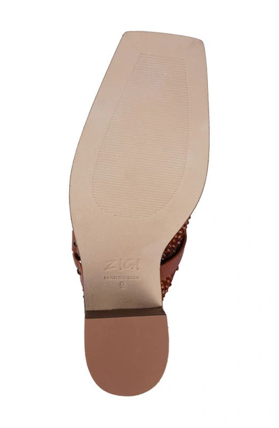 Zigi Alieh Rhinestone Mule In Cognac Suede