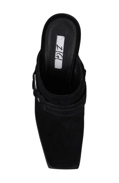 Zigi Bretti Block Heel Mule In Blk Suede