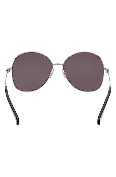 Shop Max Mara 60mm Gradient Round Sunglasses In Shiny Gunmetal/ Black/ Smoke