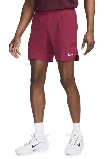 Shop Nike Court Dri-fit Advantage 7" Tennis Shorts In Noble Red/ White