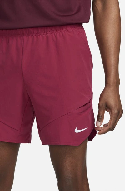 Shop Nike Court Dri-fit Advantage 7" Tennis Shorts In Noble Red/ White