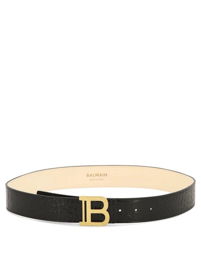 Shop Balmain "b-belt " Belt In Black
