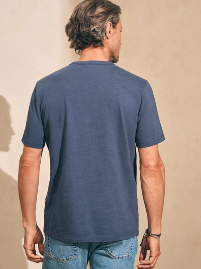 Shop Faherty Sunwashed T-shirt In Dune Navy