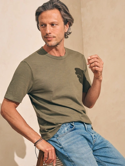 Shop Faherty Sunwashed T-shirt In Olive