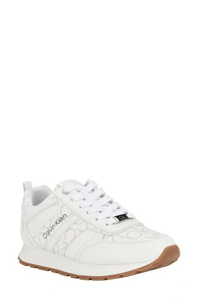 Shop Calvin Klein Carlla Lace Up Sneaker In White