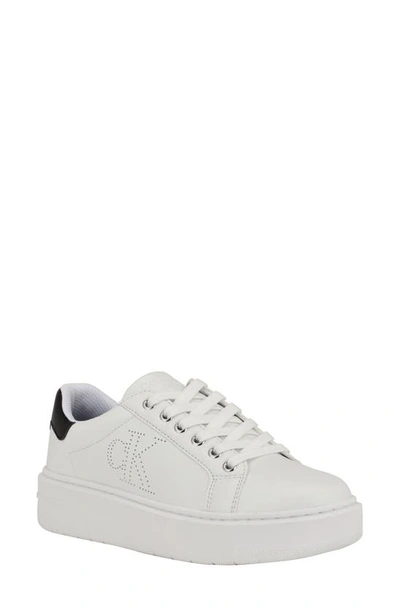 Shop Calvin Klein Daili Metallic Sneaker In White