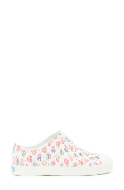 Shop Native Shoes Kids' Disney® Mickey Mouse Jefferson Print Junior Slip-on Sneaker In Shlwht/ Shlwht/ Minniepaintaop