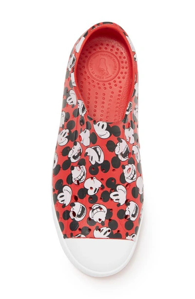 Shop Native Shoes Kids' Disney® Mickey Mouse Jefferson Print Junior Slip-on Sneaker In Trchrd/ Shlwht/ Mickeyportaop