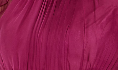 Shop Fabulouss By Mac Duggal Ruffle Flutter Sleeve Tiered A-line Gown In Raspberry