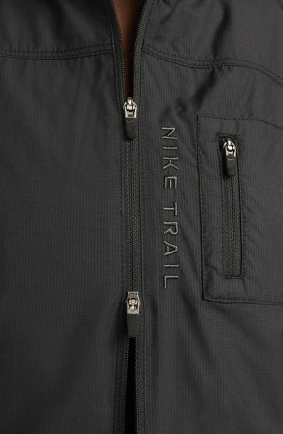 Shop Nike Trail Repel Running Vest In Black/ Black/ Dark Smoke Grey