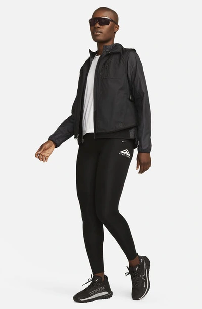 Shop Nike Trail Repel Running Vest In Black/ Black/ Dark Smoke Grey