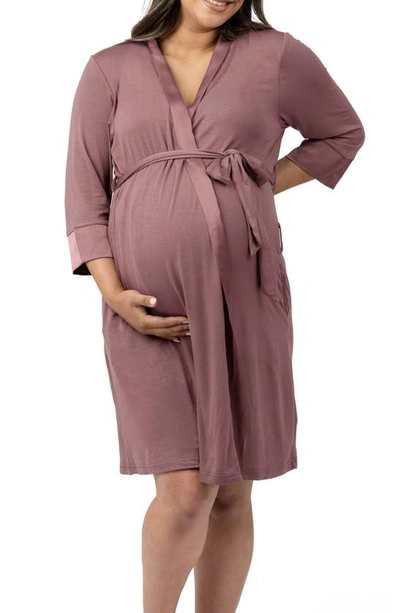 Shop Kindred Bravely Maternity/nursing Robe In Twilight