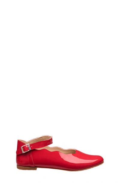 Elephantito Kids' Ordina Metallic Ballet Flat In Patent Red