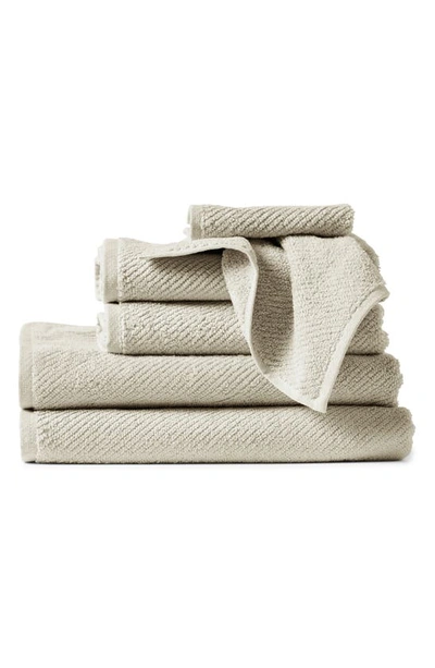 Shop Coyuchi Air Weight® 6-piece Organic Cotton Bath Towel, Hand Towel & Washcloth Set In Dune